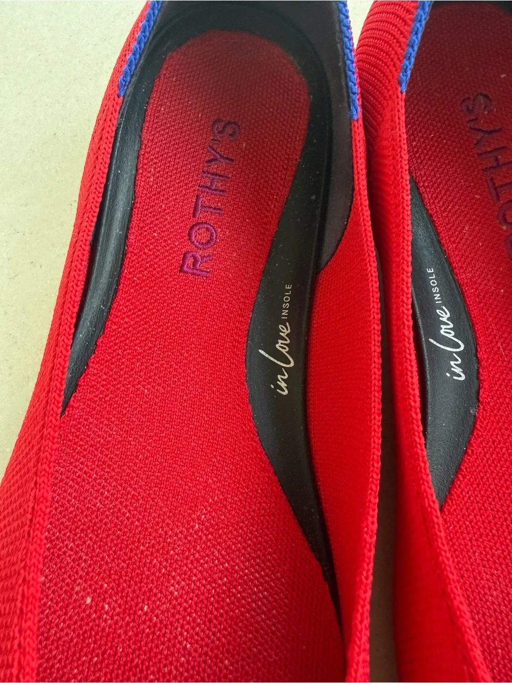 Rothy’s Women’s Size 7 Red Canvas Ballet Flats EUC